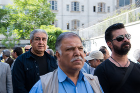 مجید شهریاری در مراسم تشییع پیکر حسین شهاب بازیگر پیشکسوت