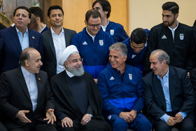 دیدار رئیس جمهور با ملی‌پوشان فوتبال ایران