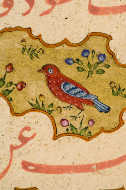 پرندگانی روی قلمدان‌ها، جلدهای قرآن و سکه‌ها