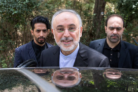 علیاکبر صالحی رییس سازمان انرژی اتمی پس از پایان کنفرانس خبری