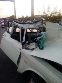 جان باختن راننده وانت طی تصادفی در بزرگراه چراغچی مشهد