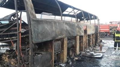 اتوبوس مسافربری تهران – مریوان در آتش سوخت