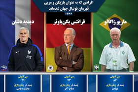 اینفوگرافی / افرادی که به عنوان بازیکن و مربی قهرمان فوتبال جهان شده‌اند