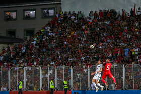 هفته اول لیگ برتر دیدار تیم های نساجی مازنداران و ذوب آهن اصفهان در ورزشگاه شهیدوطنی قائمشهر