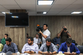 حضور خبرنگاران در نشست خبری سردار غلامحسین غیب پرور، رئیس سازمان بسیج مستضعفین