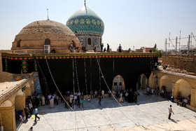 برپایی خیمه اباعبدالله الحسین(ع) در صحن زیارتگاه امامزاده موسی مبرقع فرزند امام محمد تقی(ع)