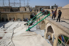 برپایی خیمه اباعبدالله الحسین(ع) در صحن زیارتگاه امامزاده موسی مبرقع فرزند امام محمد تقی(ع)