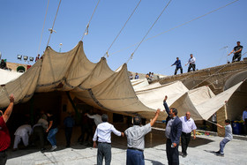 برپایی خیمه اباعبدالله الحسین(ع) در صحن زیارتگاه امامزاده موسی مبرقع فرزند امام محمد تقی(ع)