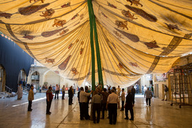 برپایی خیمه اباعبدالله الحسین(ع) در صحن زیارتگاه امامزاده موسی مبرقع فرزند امام محمد تقی(ع)