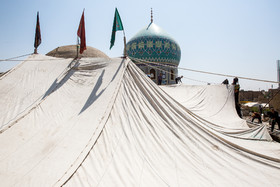 برپایی خیمه اباعبدالله الحسین(ع) در صحن زیارتگاه امامزاده موسی مبرقع فرزند امام محمد تقی(ع)