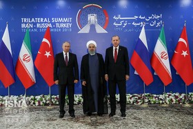 ویدئو / سخنان روحانی در نشست سران «ایران، روسیه و ترکیه»