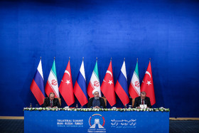 نشست مطبوعاتی روحانی،اردوغان و پوتین