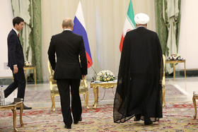 دیدار پوتین با روحانی در حاشیه نشست سه جانبه تهران