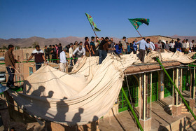 برپایی خیمه محرم در روستای ده زیار کرمان