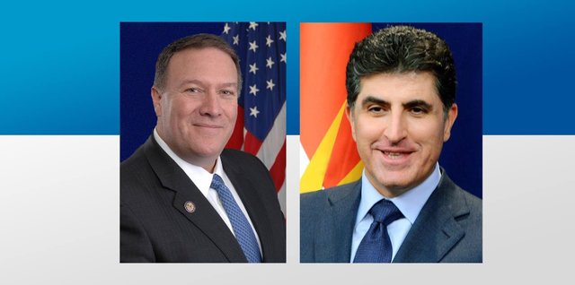 رایزنی تلفنی نیچروان بارزانی با پامپئو