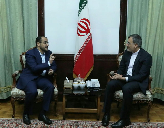 Iran’s Jaberi Ansari meets with Yemen’s Ansarullah spokesman