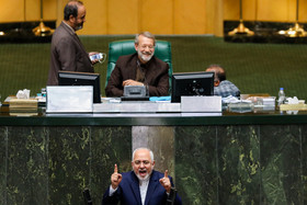 سخنرانی محمد جواد ظریف وزیر امور خارجه در صحن علنی مجلس در روز تصویب CFT