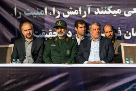 حضور محسن هاشمی رفسنجانی در مراسم صبحگاه مشترک یگان‌های فرماندهی انتظامی تهران بزرگ