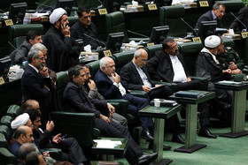 محمدجواد ظریف، وزیر امورخارجه در جلسه علنی مجلس شورای اسلامی