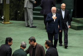 محمدجواد ظریف، وزیر امورخارجه در جلسه علنی مجلس شورای اسلامی