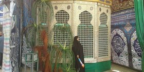 پرده برداری از نیم ضریح حضرت زینب(س) ‌در خیمه گاه کربلا