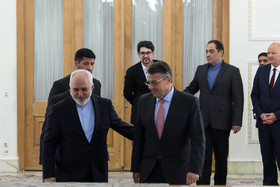استقبال محمد جواد ظریف از زیگمار گابریل وزیر امور خارجه سابق آلمان