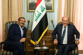 دیدار علی شمخانی (دبیر شورای عالی امنیت ملی) با رییس جمهور عراق