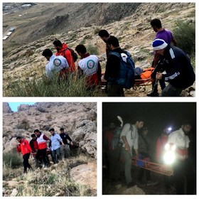 نجات زن سرگردان در ارتفاعات"طاق‌بستان"