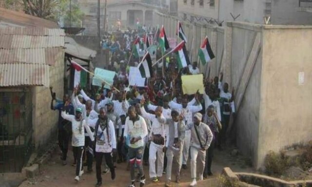 تظاهرات مرد نیجریه در حمایت از ملت فلسطین