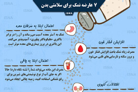 اینفوگرافی / ۷ عارضه نمک برای سلامتی بدن
