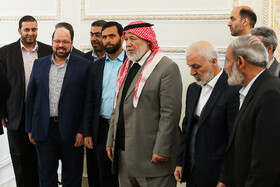 محمود الزهار رئیس فراکسیون حماس و هیئت همراه در دیدار با محمدجواد ظریف وزیر امور خارجه