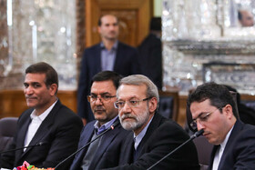 علی لاریجانی رییس مجلس شورای اسلامی در گفت و گو با  اکتای اسداف رییس مجلس ملی جمهوری