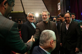 علی لاریجانی در گردهمایی اقوام غرب استان تهران - چالش‌ها و فرصت های مناطق مهاجرپذیر در شهر قدس