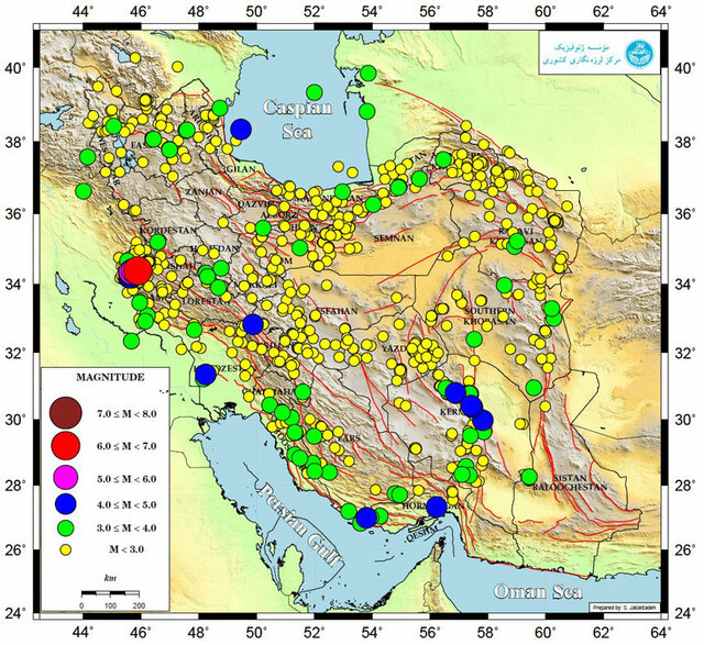 ثبت بیش از ۱۴۳۰ زمین‌لرزه طی آذر ۹۷ در کشور