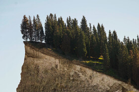 قسمتی از جنگلهای روستای کوهستان در استان مازندران که پس از دخالت مردم و جنگلبانی منطقه عملیات تخریب جنگل برای ایجاد معدن متوقف شده است.
