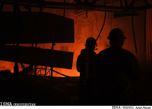 آتش‌سوزی یک کارگاه در حوالی ورامین