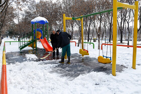 بارش برف در قزوین