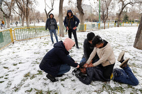 بارش برف در قزوین