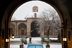 بارش برف در قزوین