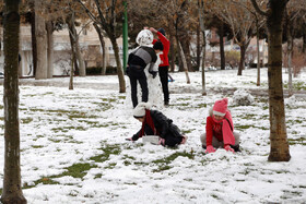 بارش برف در قزوین