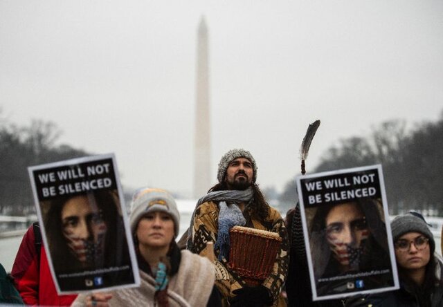 تظاهرات بومیان آمریکایی در واشنگتن علیه بی‌عدالتی‌ها