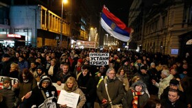 تظاهرات علیه رهبر صربستان برای هفتمین هفته متوالی