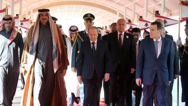 گفت‌وگوی تلفنی رئیس جمهور لبنان و امیر قطر 