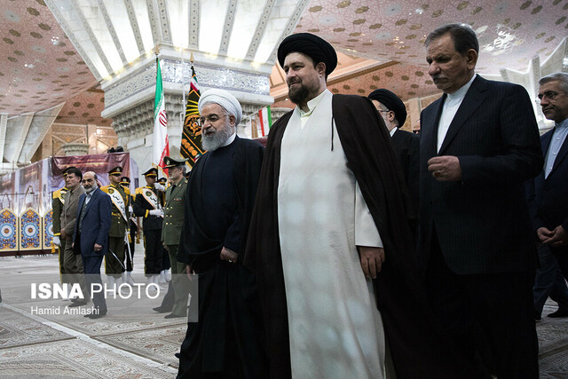 تأکید سید حسن خمینی بر حمایت از دولت و پرهیز از شماتت و عقده گشایی تجدید میثاق رییس جمهور و هیات دولت با آرمانهای امام (ره)