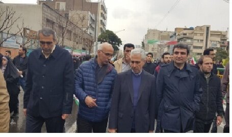 حضور وزیر علوم و معاونانش در راهپیمایی ۲۲ بهمن