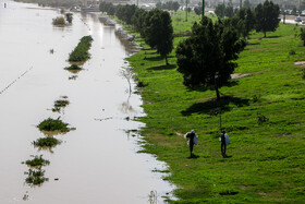 بالا آمدن آب رودخانه کارون در اهواز