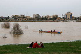 بالا آمدن آب رودخانه کارون در اهواز