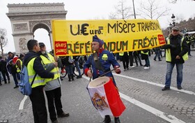 برگزاری دور جدید اعتراضات جلیقه‌زردهای فرانسه با کمترین تعداد تظاهرکننده‌ها