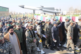 خاکسپاری پیکرهای دو شهید گمنام دفاع‌مقدس در دانشگاه پدافند هوایی خاتم الانبیا (ص) 