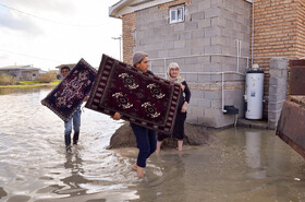 سیل و آبگرفتگی در منطقه «گمیشان» استان گلستان